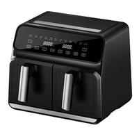 GIAYOL New HOT 2400W 2800W 8L 9L 10L Friteuse à double panier avec deux zones de cuisson Friteuse à air double zone à contrôle séparé 5L et 5L