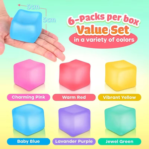 ของเล่นบีบคลายเครียด สเตรสคิวบ์ เจลความหนาแน่นสูง บรรจุในของเล่นบีบเล่นเพื่อผ่อนคลาย เหมาะสำหรับห้องเรียน ของเล่นเสริมประสาทสัมผัส ช่วยให้สงบ สำหรับเด็กและผู้ใหญ่ - Product Image 2