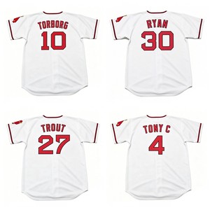 Maillot de baseball classique des années 90 S-5XL MIKE TROUT VLADIMIR GUERRERO JIM FREGOSI <span class=keywords><strong>NOLAN</strong></span> <span class=keywords><strong>RYAN</strong></span> TONY CONIGLIARO JEFF TORBORG - Product Image 1