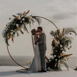 BLN Balloon Garland Holder struttura di sfondo cerchio di <span class=keywords><strong>ferro</strong></span> oro bianco floreale rotondo arco <span class=keywords><strong>in</strong></span> metallo forniture per matrimoni supporto per palloncini - Product Image 4