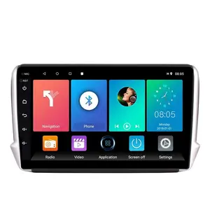 2 Din Rádio Do Carro Para Peugeot 2008 208 Multimedia system 2014 - 2018 Unidade de Cabeça de Navegação GPS Android WIFI FM câmera traseira