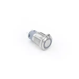 2024 nouvelles idées de produits 16mm 3-6v 12-24v tête plate NO + NC d'urgence étanche verrouillage métal bouton poussoir interrupteur