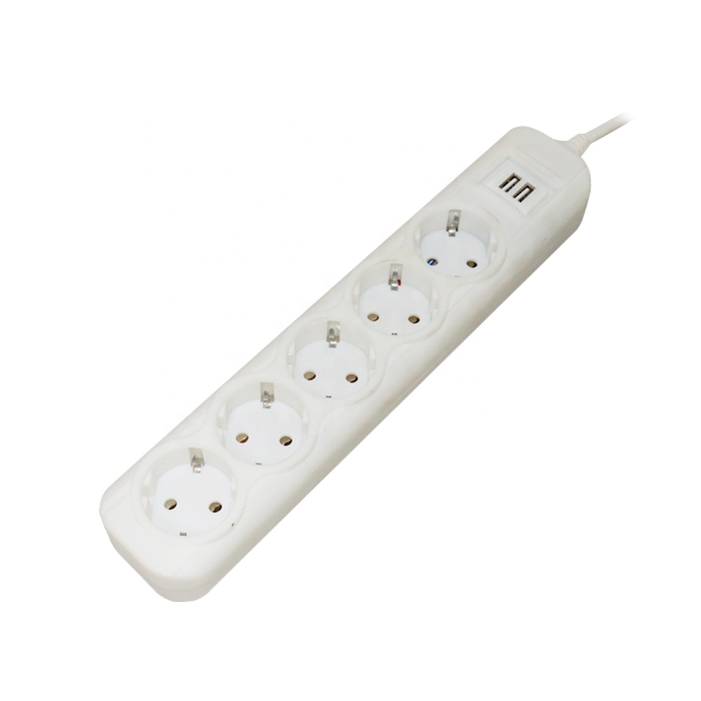 5 Outlets AC Power Strip Usb Eu Power Electric Socket Universal With 2 Usb Type C