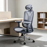 Fauteuil de bureau ergonomique moderne en tissu noir avec base inclinable douce, fauteuil pivotant et appui-tête