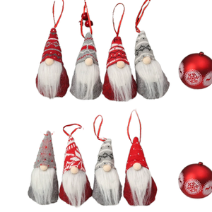 Gnomos suecos de Papá Noel hechos a mano, gnomos de felpa colgantes para decoración de árbol de Navidad, suministros para fiestas - Product Image 1