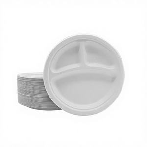 Platos Desechables de Bagazo con Compartimentos (Ecológicos y Biodegradables) para Platos de Barbacoa y Asados Mixtos - Product Image 1