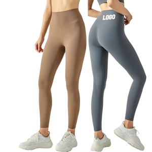 Leggings pour femmes avec logo personnalisé taille haute contrô<span class=keywords><strong>le</strong></span> du ventre levage des fesses pêche hanches Push up séchage rapide respirant Legging de sport - Product Image 1