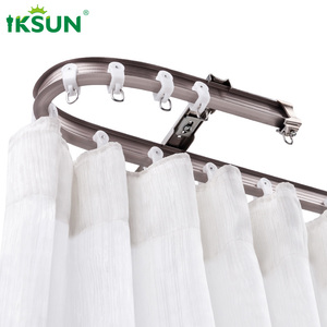 IKSUN Wholesale Manufacturer Arched Window Ceiling Mount Curved <b>Curtain</b> Rail Aluminium Bendable <b>Curtain</b> Track System - Product Image 6