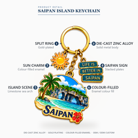 Porte-clés Souvenir Personnalisés en Métal Saipan - La Vie Est Meilleure sur la Côte de Saipan - Îles des Mariannes du Nord - Porte-clés de Vacances - Boutiques et Complexes Hôteliers