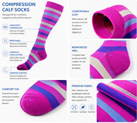Chaussettes de compression sportives rayées OEM pour hommes et femmes, pour la course à pied, le cyclisme, la randonnée, chaussettes de soutien à la pression