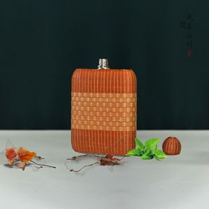 <b>Bamboo</b> Woven Flask Yellow Handmade Eco Friendly Portable Wine <b>Container</b> - Product Image 1