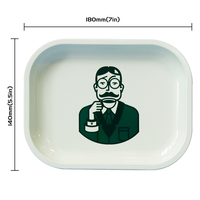 Plateau à rouler en métal personnalisé 18x14cm, petit plateau à rouler pour tabac, accessoire pour fumeurs