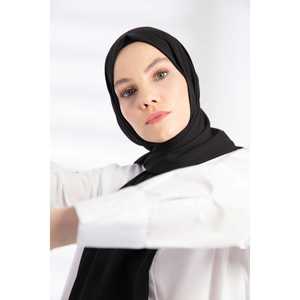 Foulard en crêpe noir - Product Image 4