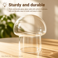 Abat-jour en verre en forme de champignon, diffuseur de lumière douce et chaude, pour éclairage de table résidentiel et commercial