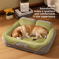 Coussin de couchage confortable pour animaux de compagnie, design surélevé, extra épais, lavable, doux, avec protection du cou, pour chiens et chats, idéal pour l'hiver