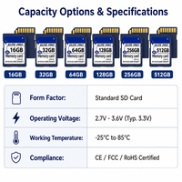 Cartes mémoire SD en gros d'usine de 8 Go, cartes de stockage numériques haute vitesse pour appareils photo reflex numériques de 128 Go, pour DVR embarqués