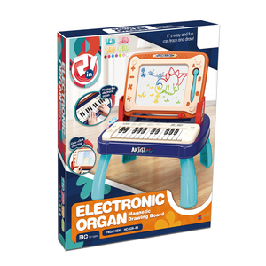 Papan menggambar keyboard elektronik 2 in 1, papan menggambar anak-anak, mainan belajar menggambar edukasi, meja, keyboard elektronik 2 in 1 2025 - Product Image 4
