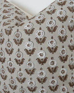 Hint el yapımı yeni tasarım çiçek bej renk el bloğu baskı yastık kılıfı pamuklu kanepe kapak yatak minder örtüsü - Product Image 6