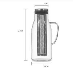 Échantillon Gratuit : Cafetière à Froid Hermétique Personnalisée 1,5 L avec Bec Verseur, <span class=keywords><strong>Carafe</strong></span> en Verre et Filtre en Acier Inoxydable - Product Image 6