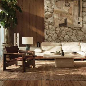 Canapé en tissu et bois massif, design minimaliste nordique, salon, double ou triple place, rembourré - Product Image 2