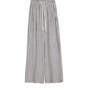 2025 donna primavera autunno <span class=keywords><strong>pantaloni</strong></span> larghi <span class=keywords><strong>a</strong></span> <span class=keywords><strong>righe</strong></span> bianche nere <span class=keywords><strong>a</strong></span> vita alta <span class=keywords><strong>pantaloni</strong></span> larghi <span class=keywords><strong>a</strong></span> gamba dritta Casual in cotone vita elastica - Product Image 5
