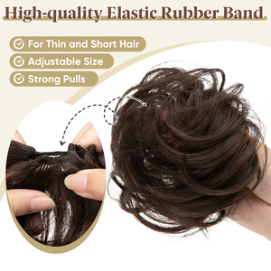 Chignon Sintetico All'ingrosso per Acconciature Disordinate, Elegante Chignon a Ciambella con Elastico per <span class=keywords><strong>Capelli</strong></span> da Donna - Product Image 3