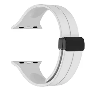 Apple Watch Ultra 2 49mm 용 RYB 실리콘 마그네틱 밴드, Apple Watch 시리즈 9 8 7 용 스포츠 실리콘 교체 마그네틱 스트랩