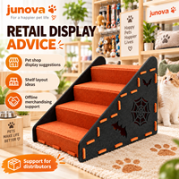 Escalier en feutre pour animaux de compagnie, 4 marches, pour chats et chiens, rampe d'intérieur durable, vente en gros d'usine, taille et couleur personnalisables OEM