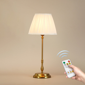 Hiện đại không dây có thể sạc lại pin <span class=keywords><strong>LED</strong></span> bảng đèn vải hoa Chụp đèn cảm ứng điều khiển từ xa 5000mAh 2700K ấm trắng nhà - Product Image 1