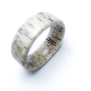 마초 쥬얼리 맞춤형 6mm 8mm 돔형 가장자리 천연 사슴 뿔 웨딩 밴드 약혼 파티 CMA 인증을위한 클래식 스타일 - Product Image 2