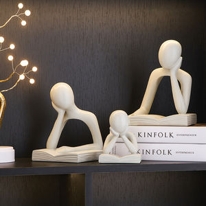 Adornos Artesanales de Personajes Abstractos de Estilo Moderno y Simple, Decoración Nórdica para Estanterías de Oficina - Product Image 4