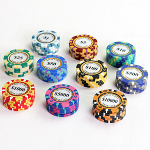 Neue Diamant-Form <span class=keywords><strong>Pokerchips</strong></span> 14 g Dreifarbige Krone 40mm 14g 10000 Casino Jetons Hold'em Cash Value Monte Carlo Clay <span class=keywords><strong>Pokerchips</strong></span> - Product Image 6