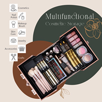 Valise de Maquillage Professionnelle Portable avec 4 Plateaux, Boîte Cosmétique Multi-Compartiments, Mallette de Rangement pour Ongles