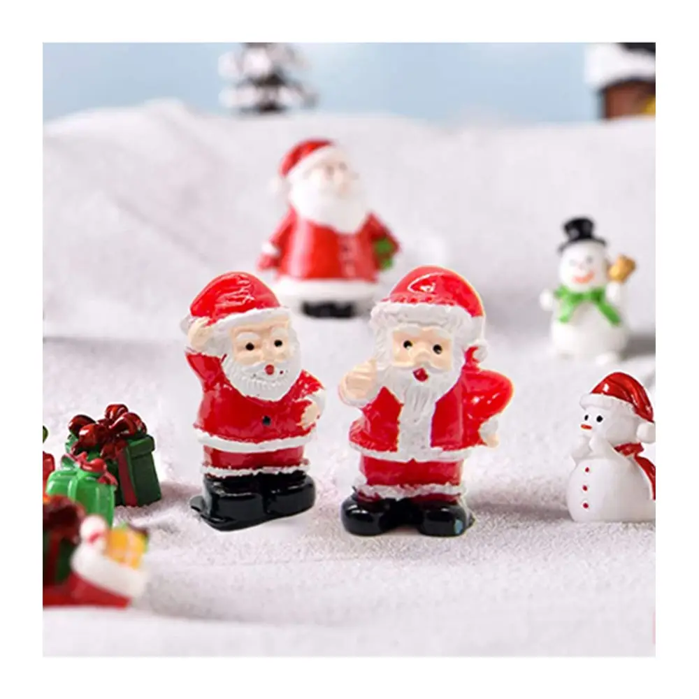 Mini Crafts Resin Santa Claus Snowman Ornaments Kit for DIY Christmas Garden and Snow Globes christmas tree decoration ornaments