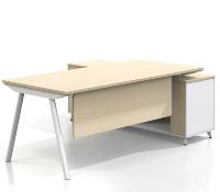 Bureau de direction en mélamine avec armoire, mobilier de bureau moderne, table de direction de luxe en MDF en forme de L, modulaire Yeddkin