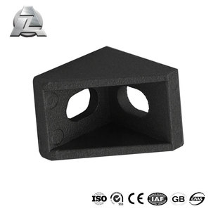 Support d'angle noir 2020, connecteur en L, fixation pour profilé en aluminium <span class=keywords><strong>20x20</strong></span>, rainure en V, accessoires pour imprimantes 3D - Product Image 3