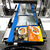 Machine d'emballage semi-automatique électrique à grande vitesse pour produits alimentaires, type coussin, avec contrôle PLC, pour sacs en film thermique et bande plastique