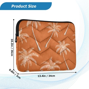 Wholesales Custom Orange Tropical Print <b>Computer</b> Messenger Laptop Accessories Grid Protective Case Laptop Sleeve - Product Image 3