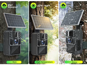 กล้องถ่ายภาพกลางคืนแบบกันน้ำ IP66 ความละเอียด 4K สำหรับสัตว์ป่ากลางแจ้ง ใช้พลังงานแสงอาทิตย์ พร้อมระบบมองกลางคืน ปี 2025 - Product Image 3