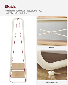 <span class=keywords><strong>VASAGLE</strong></span>-Présentoir personnalisé grande capacité en tissu d'acier, avec 2 étagères, étendoir à vêtements - Product Image 6