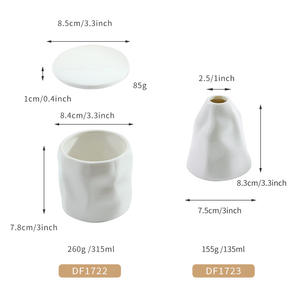 Porte-bougie en céramique personnalisé avec couvercle, 8,4 cm, cylindrique, décoration d'intérieur DF1722 DF1723 - Product Image 1