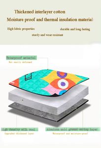 2-In-1 Customized Portable Picnic Blanket Beach Camping Mat <b>Foldable</b> Waterproof Similar to Oxford <b>Mattress</b> - Product Image 4