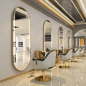 Miroir de <span class=keywords><strong>coiffure</strong></span> en verre pour salon, avec lumière, options murales et sur pied, sac de rangement inclus - Product Image 2