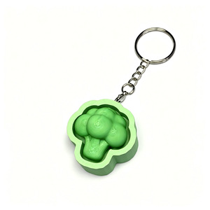 FUSEJOY Juguete de Llavero con Botón de Zanahoria y Brócoli 3D Simulado, Adorno Antiestrés para el Trabajo - Product Image 5