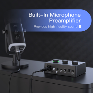<span class=keywords><strong>Fifine</strong></span> SC1 HIFI Carte son portable Console de mixage audio XLR Enregistrement haute fidélité pour cartes son et mélangeurs audio de podcasting - Product Image 3