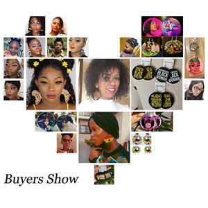 Boucles d'oreilles en bois Double face pour femme, 21 Designs, cheveux naturels africains, Art noir, mélanine, Poppin, en Stock, collection 6000 - Product Image 6