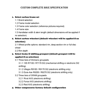 Bicicletta Completa Personalizzata Col-na-goo: Bici da Corsa Y1Rs in Fibra di Carbonio con Sistema Freni a Disco Ultegra R8100 / R8170 Di2 a 12 Velocità - Product Image 3