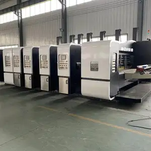 BojunHigh Velocità Stampante Flexo Slotter Rotativa Die-Cutter In Linea con la Cartella Gluer Macchina per la Stampa di Scatole di Cartone