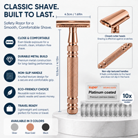 Rasoir de sécurité classique argenté de haute qualité, écologique et très vendu, pour hommes, réutilisable, à double tranchant