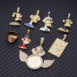 Perhiasan Hiphop berlian zirkon kubik Y2k Enamel Nft kartun Crypto 925 liontin desain Ape logam perak - Product Image 2